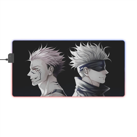 LED Gaming Mouse Pad — Dual Anime Villain & Hero RGB Desk Mat