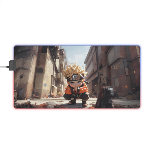 LED Gaming Mouse Pad — RGB Extended Mousepad with Naruto Character Print