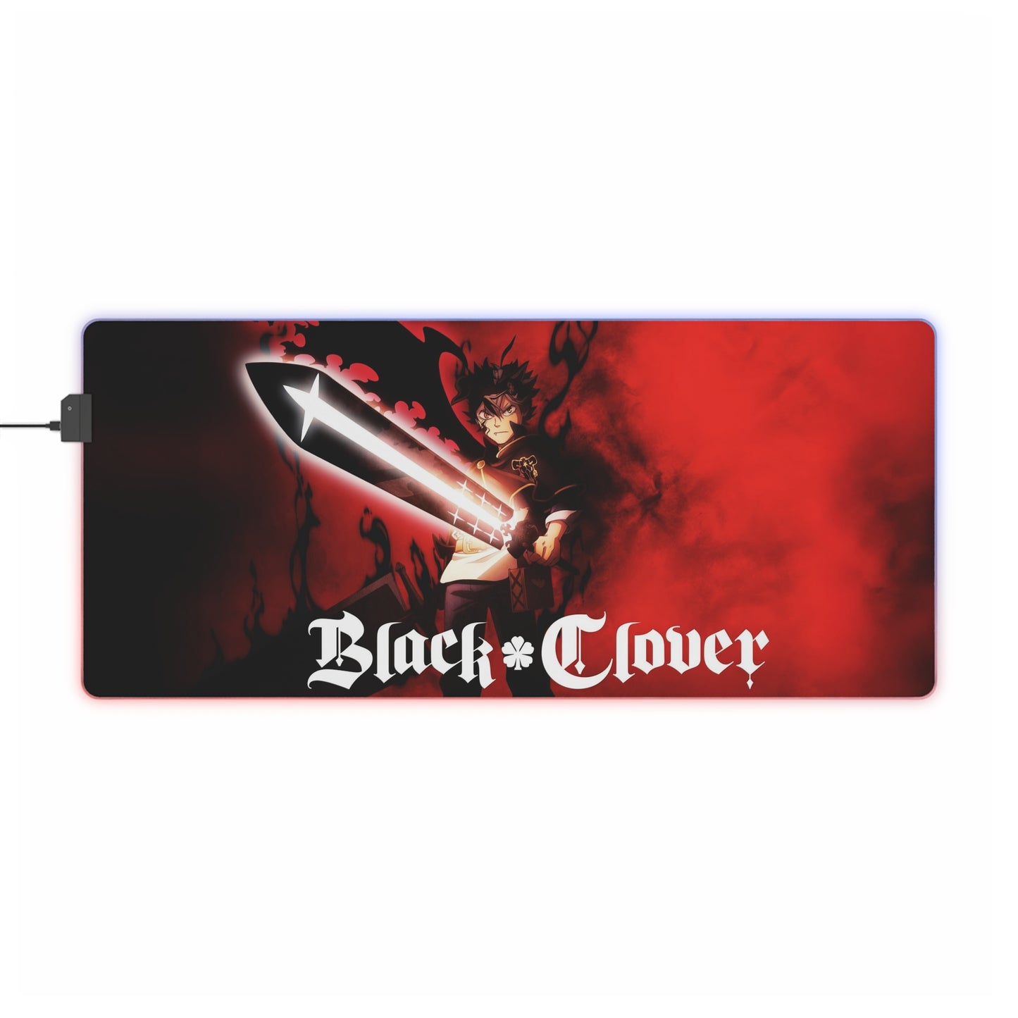 Black Clover LED Gaming Mouse Pad — Asta Sword RGB Desk Mat