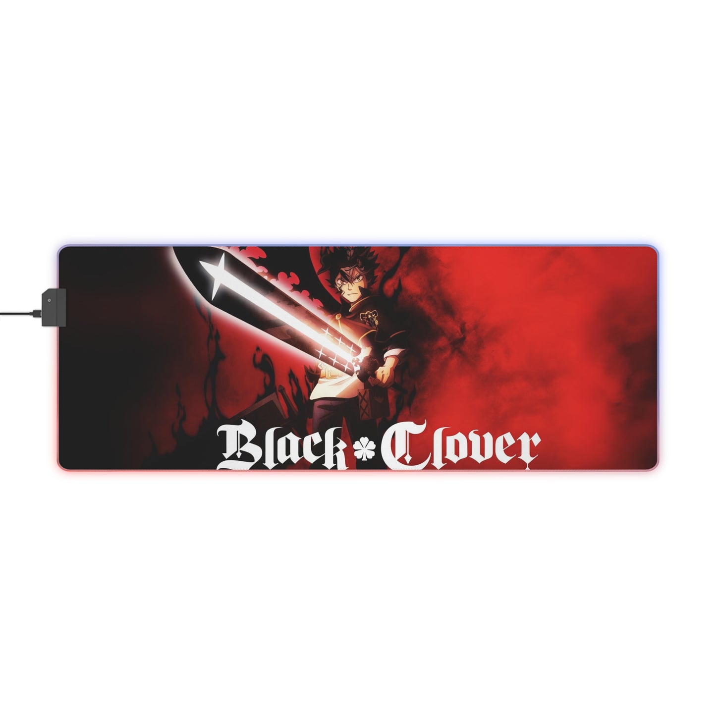 Black Clover LED Gaming Mouse Pad — Asta Sword RGB Desk Mat