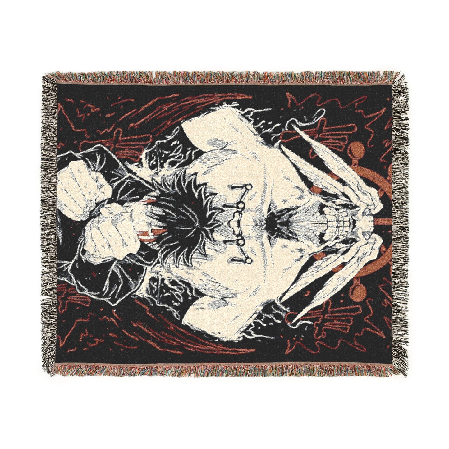 Woven Blanket — Dark Gothic Anatomical Skull Throw for Home Decor