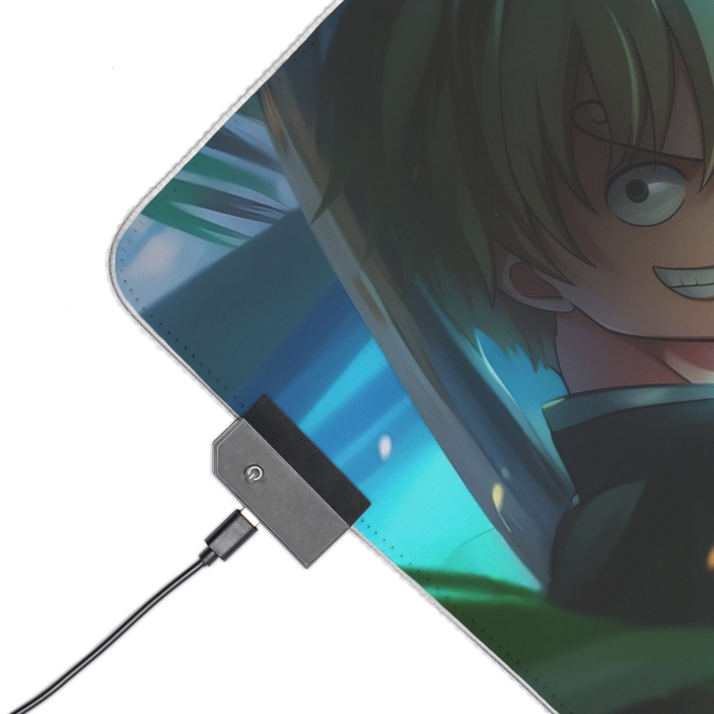 LED Gaming Mouse Pad — Anime Pirate Crew Beach Scene RGB Desk Mat