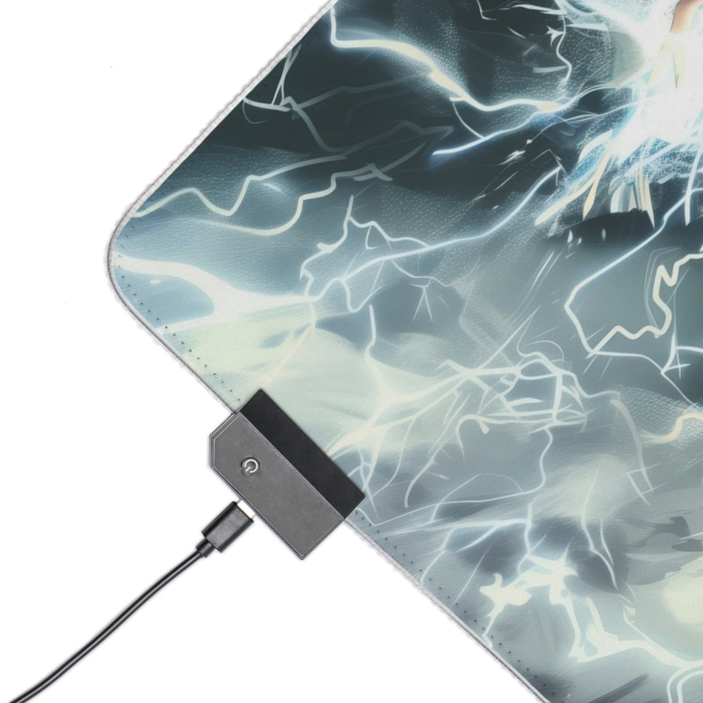 LED Gaming Mouse Pad — Anime Lightning Ninja RGB Desk Mat