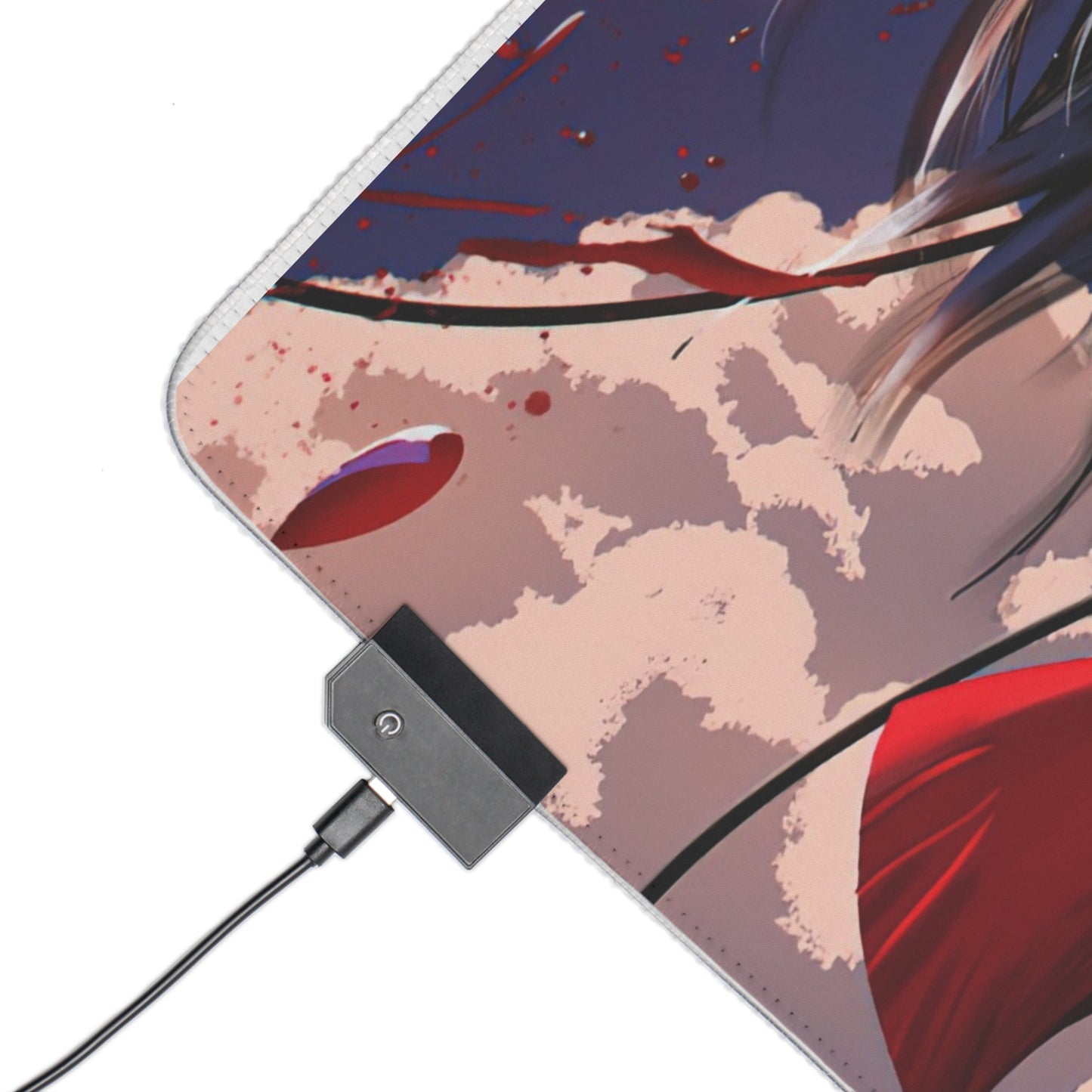 LED Gaming Mouse Pad — Anime Battle Scene RGB Desk Mat