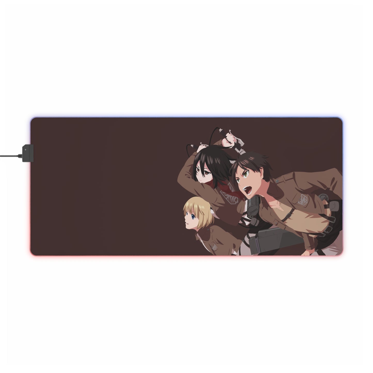 LED Gaming Mouse Pad — Anime Titan Squad RGB Desk Mat