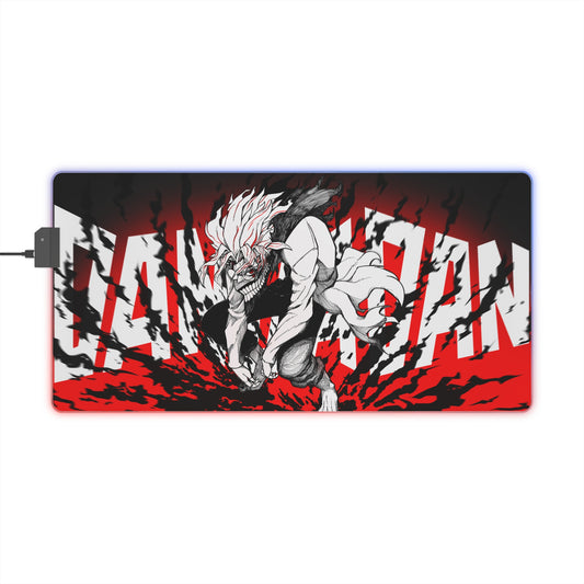 LED Gaming Mouse Pad — Anime Demon Design RGB Desk Mat for PC Gamers