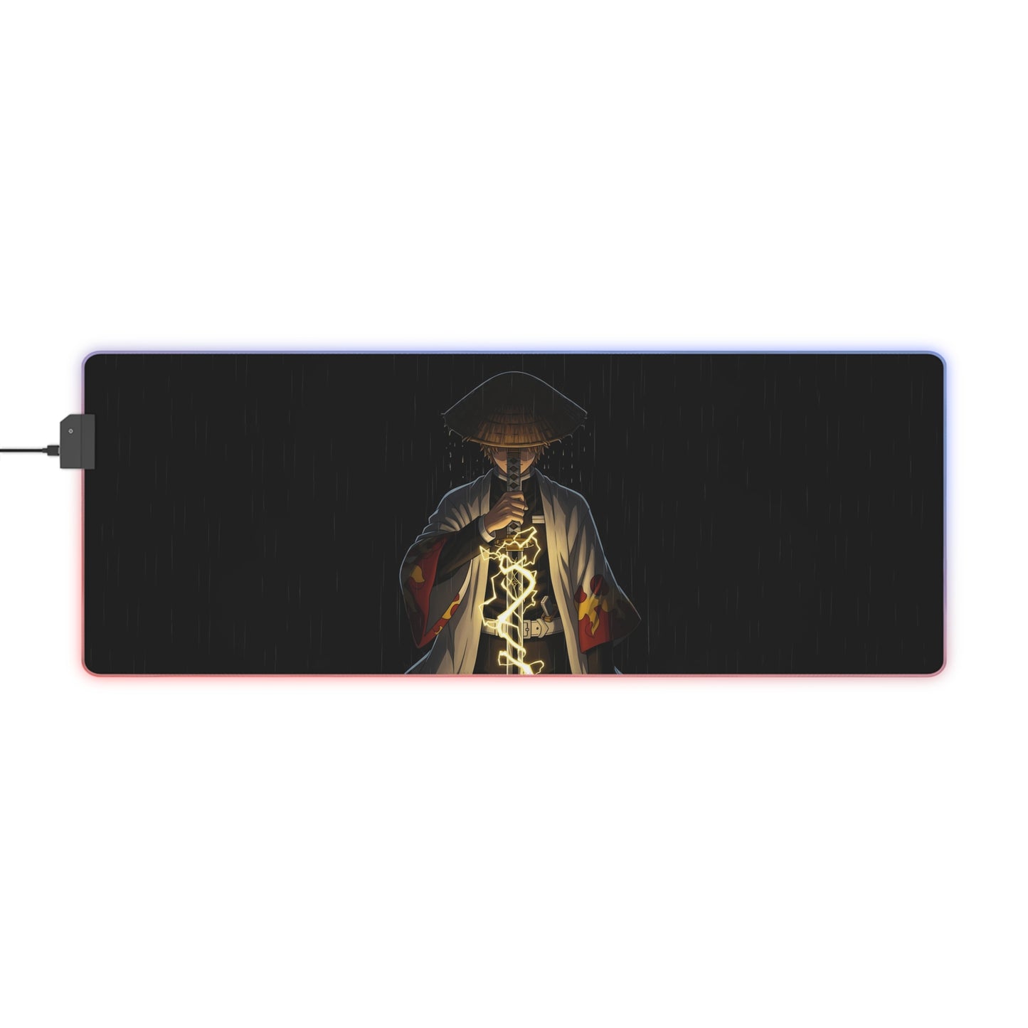 LED Gaming Mouse Pad — Samurai Lightning RGB Desk Mat