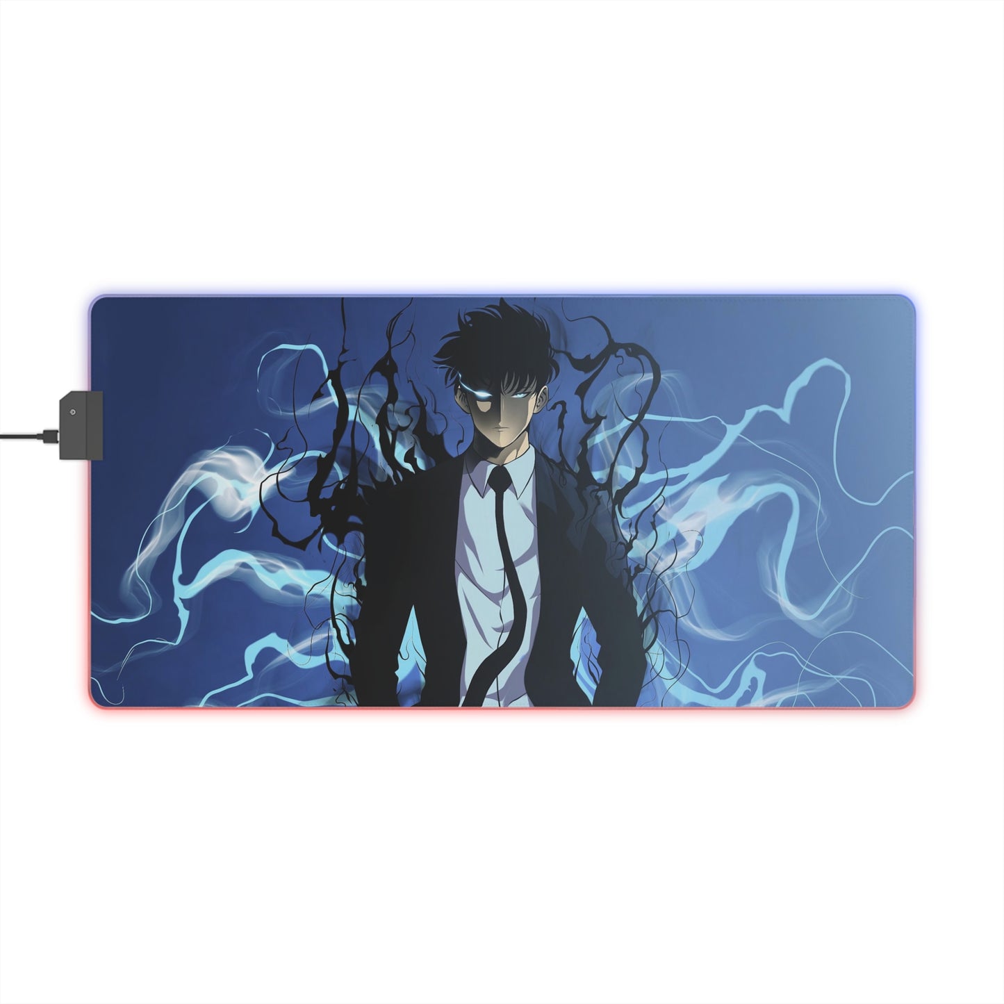 LED Gaming Mouse Pad — Dark Anime Spirit RGB Desk Mat