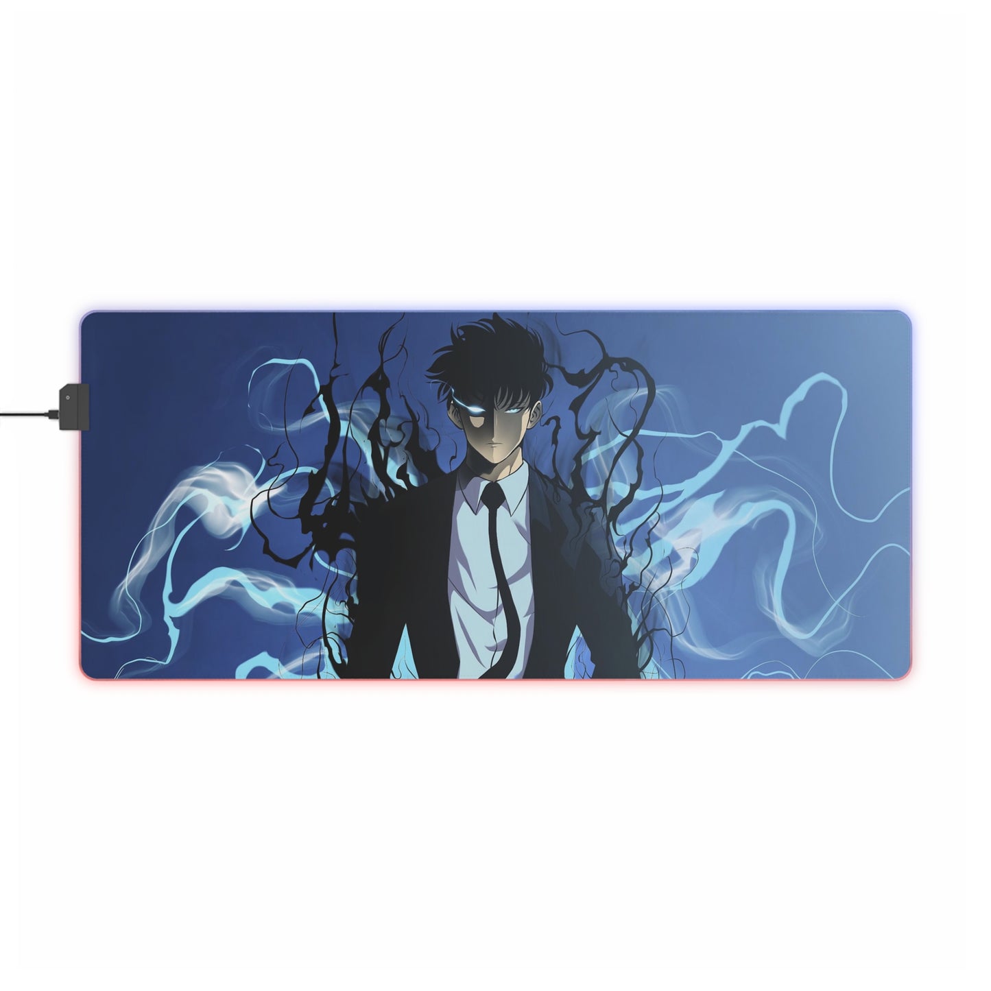 LED Gaming Mouse Pad — Dark Anime Spirit RGB Desk Mat