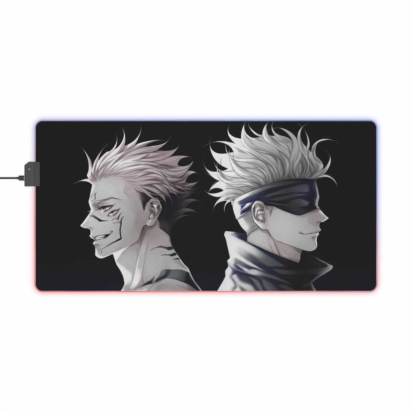 LED Gaming Mouse Pad — Dual Anime Villain & Hero RGB Desk Mat
