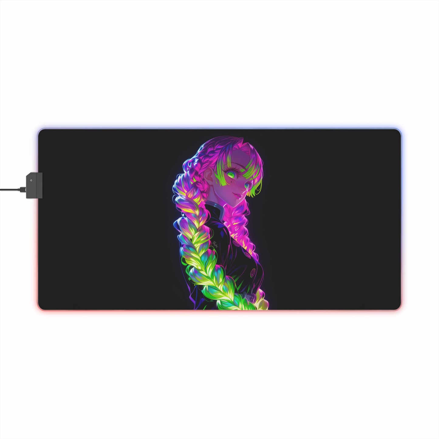 Neon Braid LED Gaming Mouse Pad — RGB Extended Desk Mat for Gamers