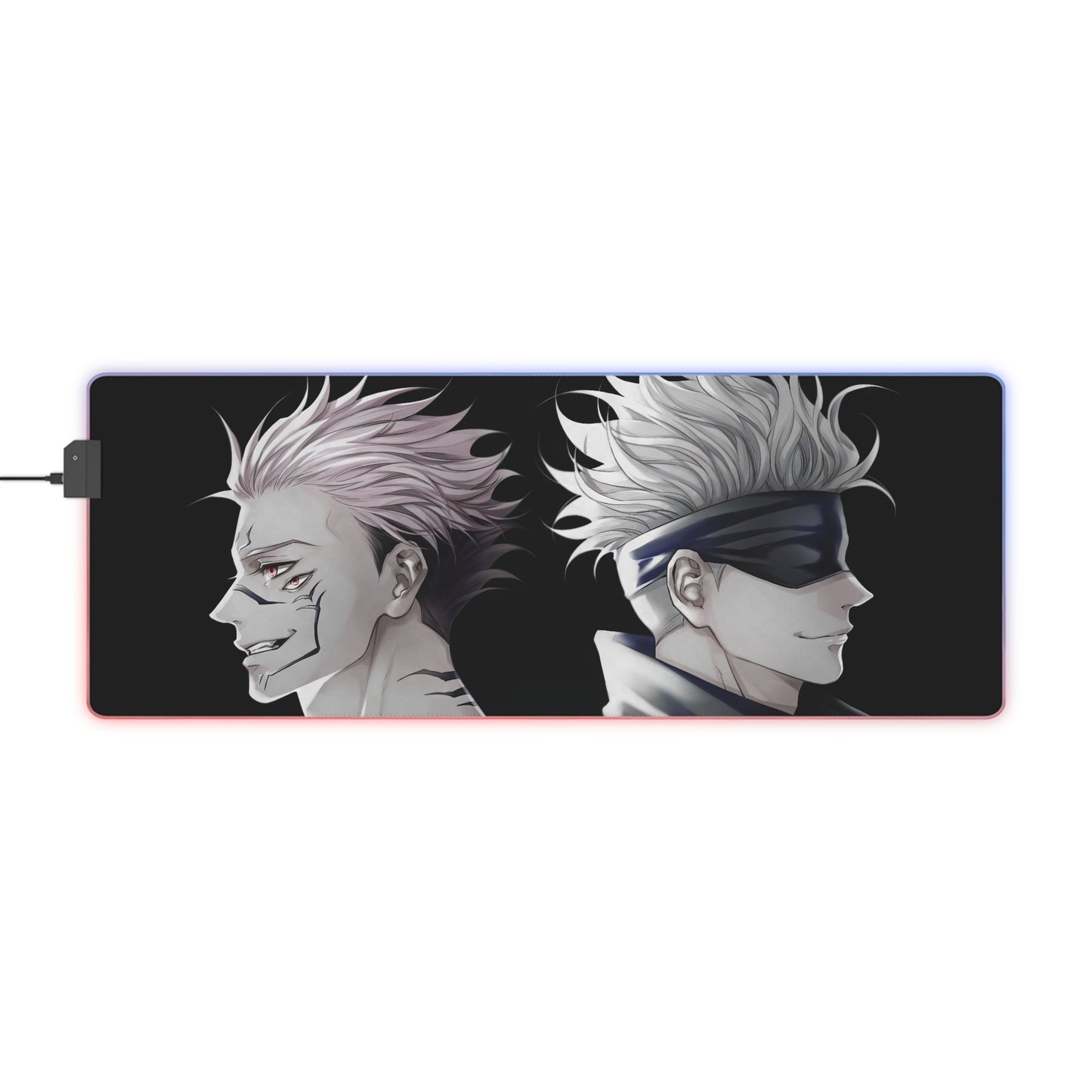 LED Gaming Mouse Pad — Dual Anime Villain & Hero RGB Desk Mat