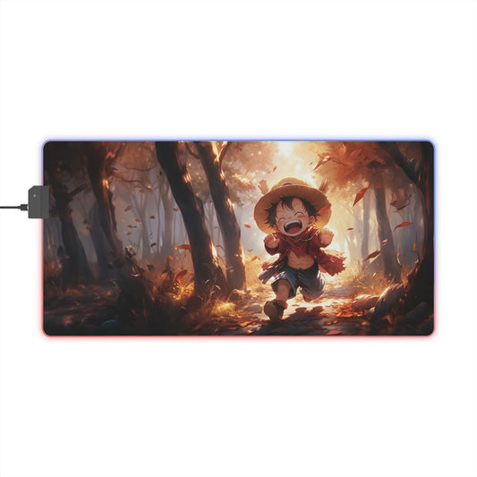 LED Gaming Mouse Pad — Anime Forest Luffy Design with RGB Lighting