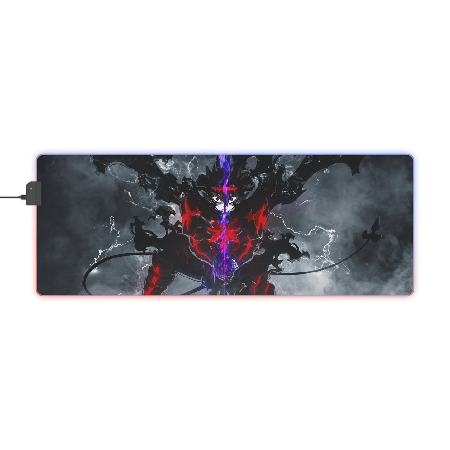 RGB LED Gaming Mouse Pad — Dark Demon Silhouette Design