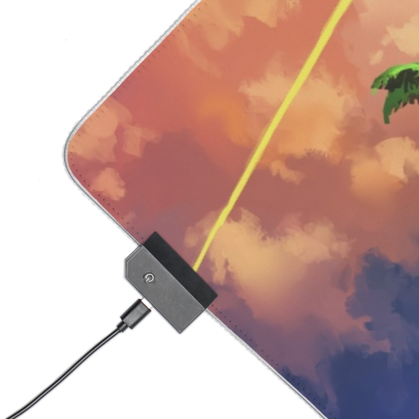 LED Gaming Mouse Pad — Tropical Island Anime Scene RGB Desk Mat