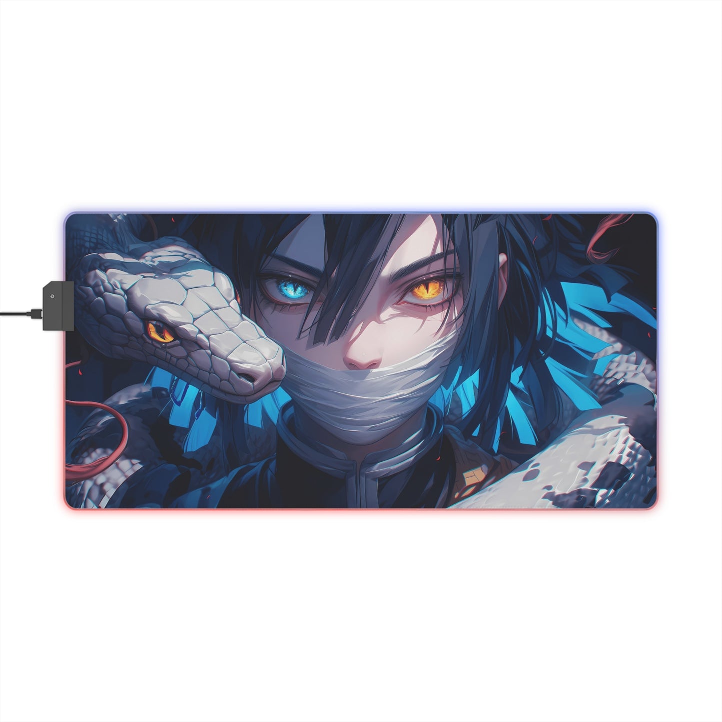 Gaming Mouse Pad — Anime Snake Warrior LED RGB Desk Mat