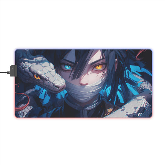Gaming Mouse Pad — Anime Snake Warrior LED RGB Desk Mat
