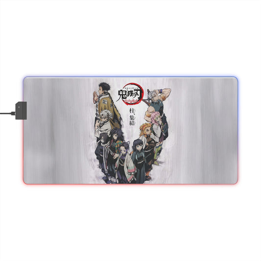 LED Gaming Mouse Pad — Anime Character Collage RGB Desk Mat