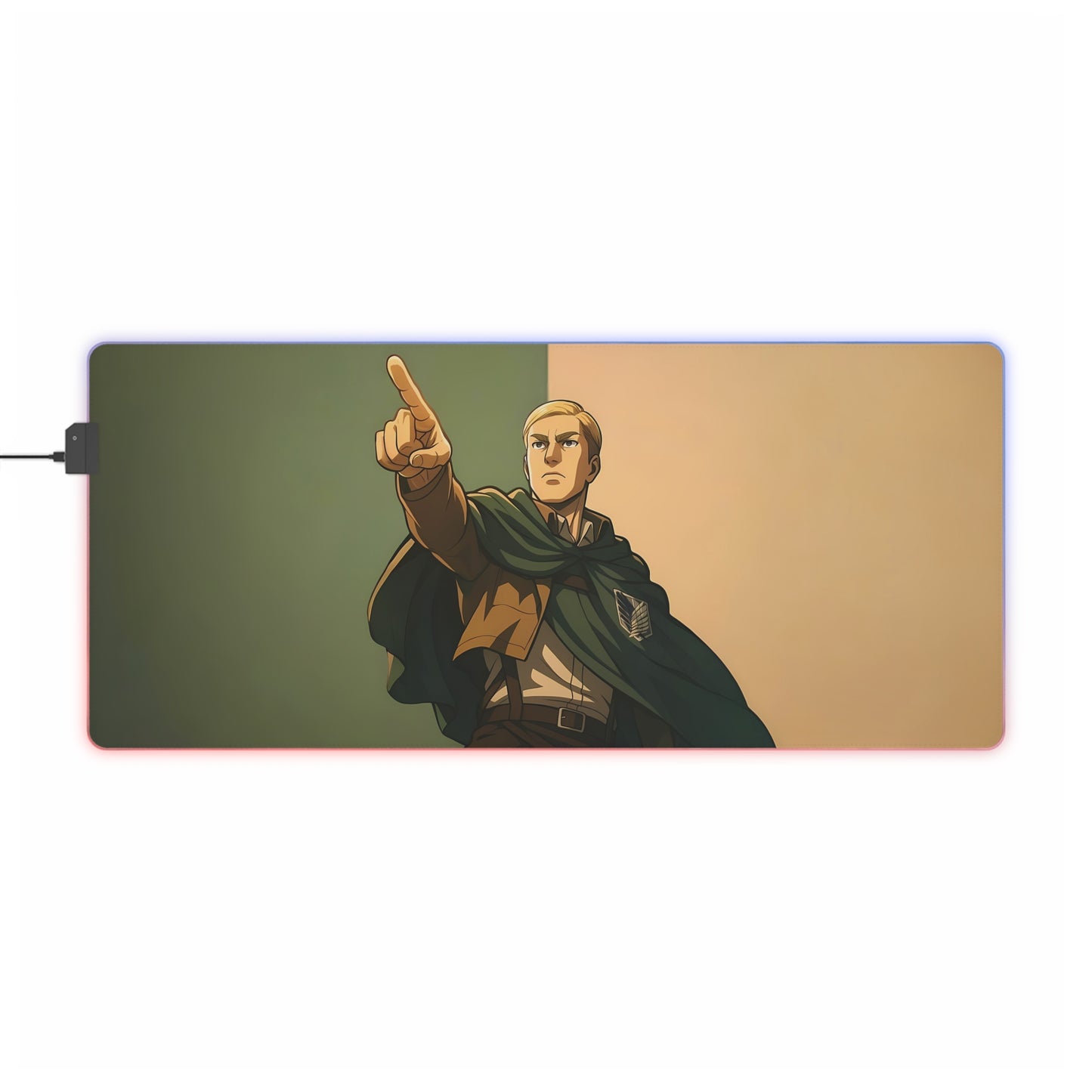LED Gaming Mouse Pad — Commanding Anime Scout Design RGB Desk Mat
