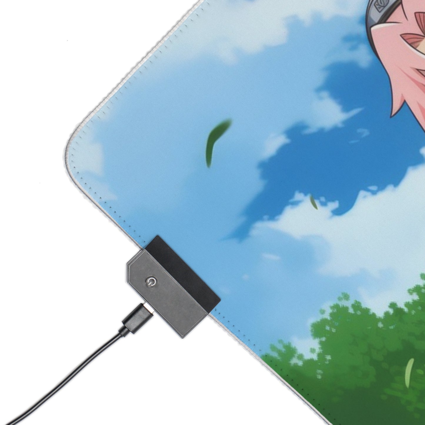 LED Gaming Mouse Pad — Naruto Team 7 RGB Desk Mat (Naruto, Sakura, Sasuke)