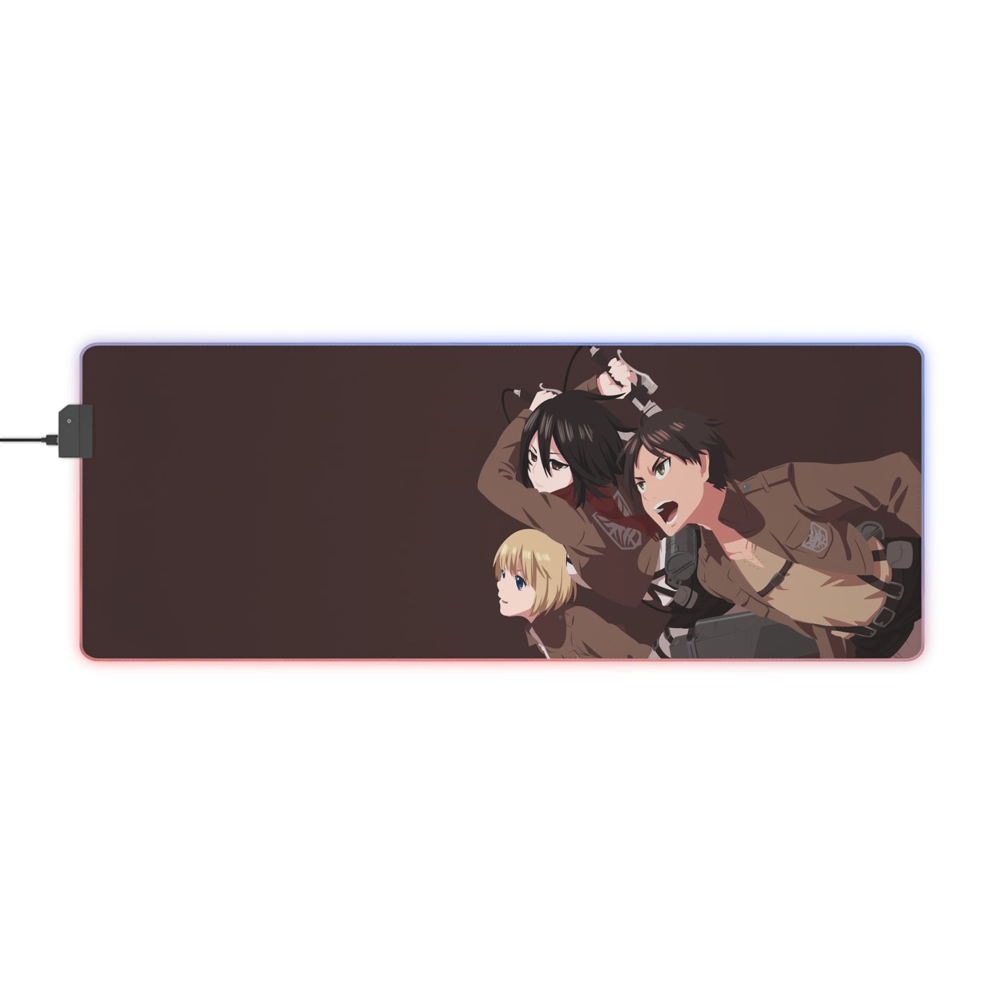 LED Gaming Mouse Pad — Anime Titan Squad RGB Desk Mat