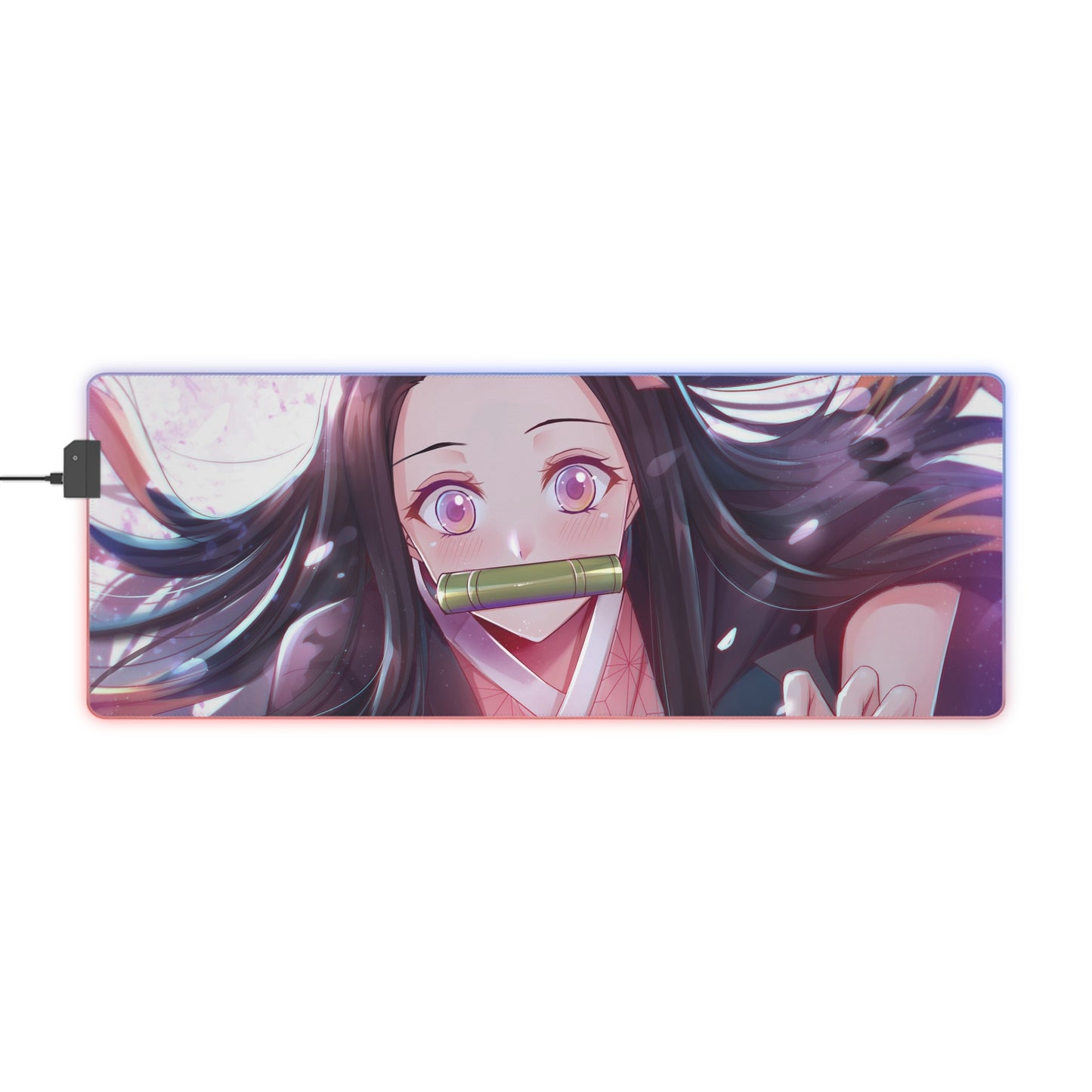 Nezuko Anime LED Gaming Mouse Pad — RGB Extended Desk Mat