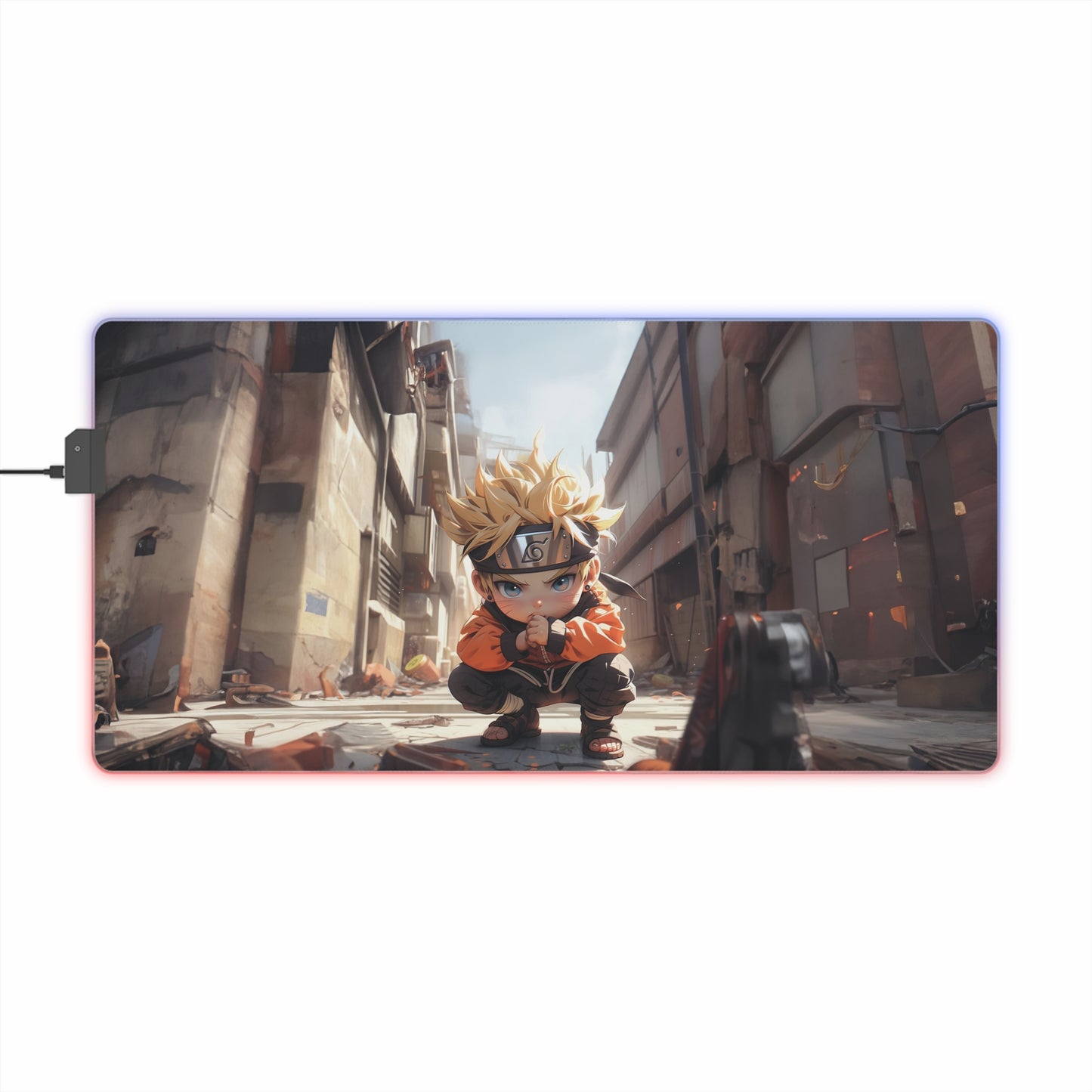 LED Gaming Mouse Pad — RGB Extended Mousepad with Naruto Character Print