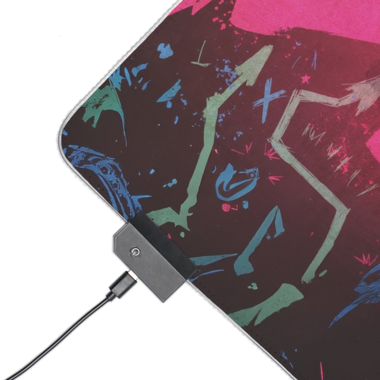 LED Gaming Mouse Pad — Neon Cyberpunk Jinx Design, RGB Light-Up Extended Desk Mat