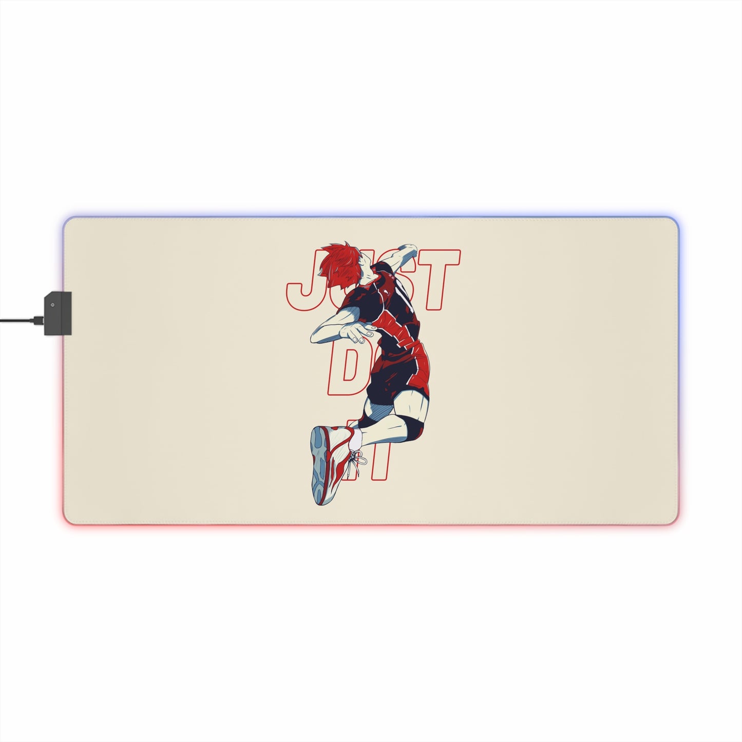 LED Gaming Mouse Pad — Anime Sports 'Just Do It' Design with RGB Lighting