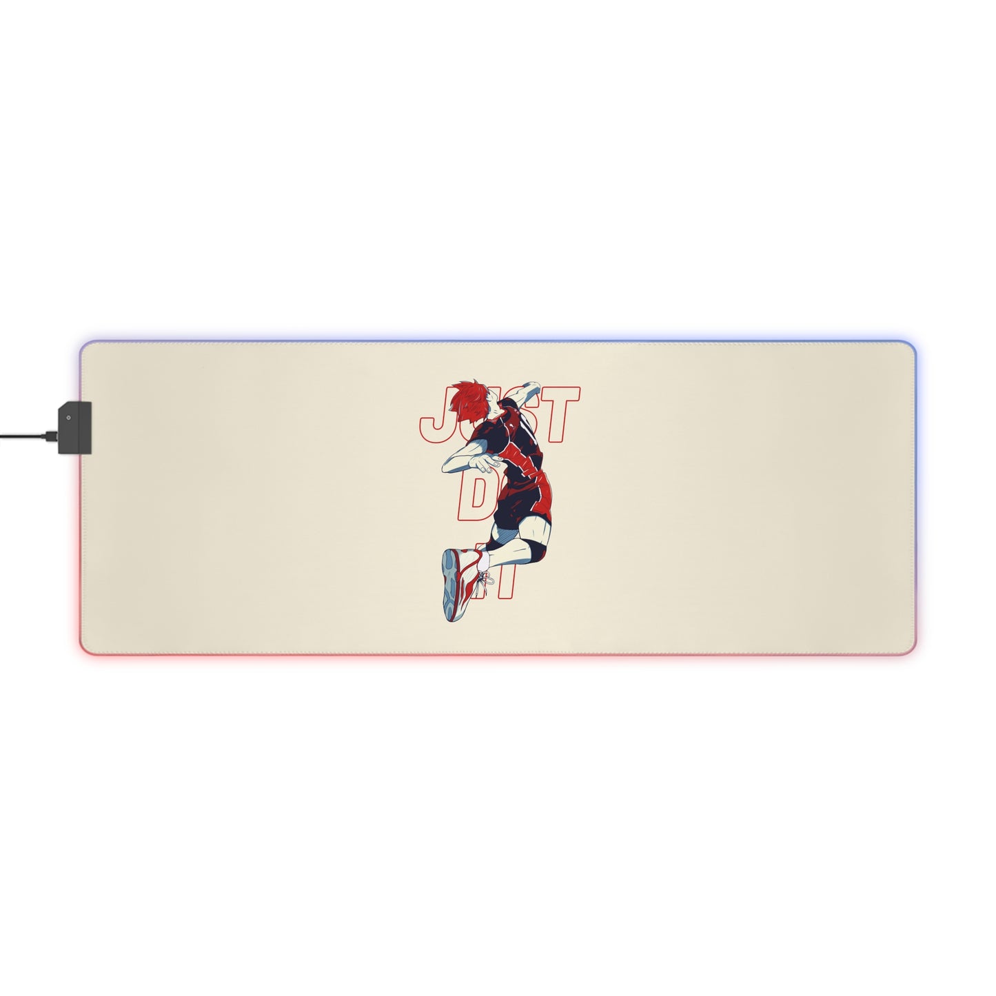 LED Gaming Mouse Pad — Anime Sports 'Just Do It' Design with RGB Lighting