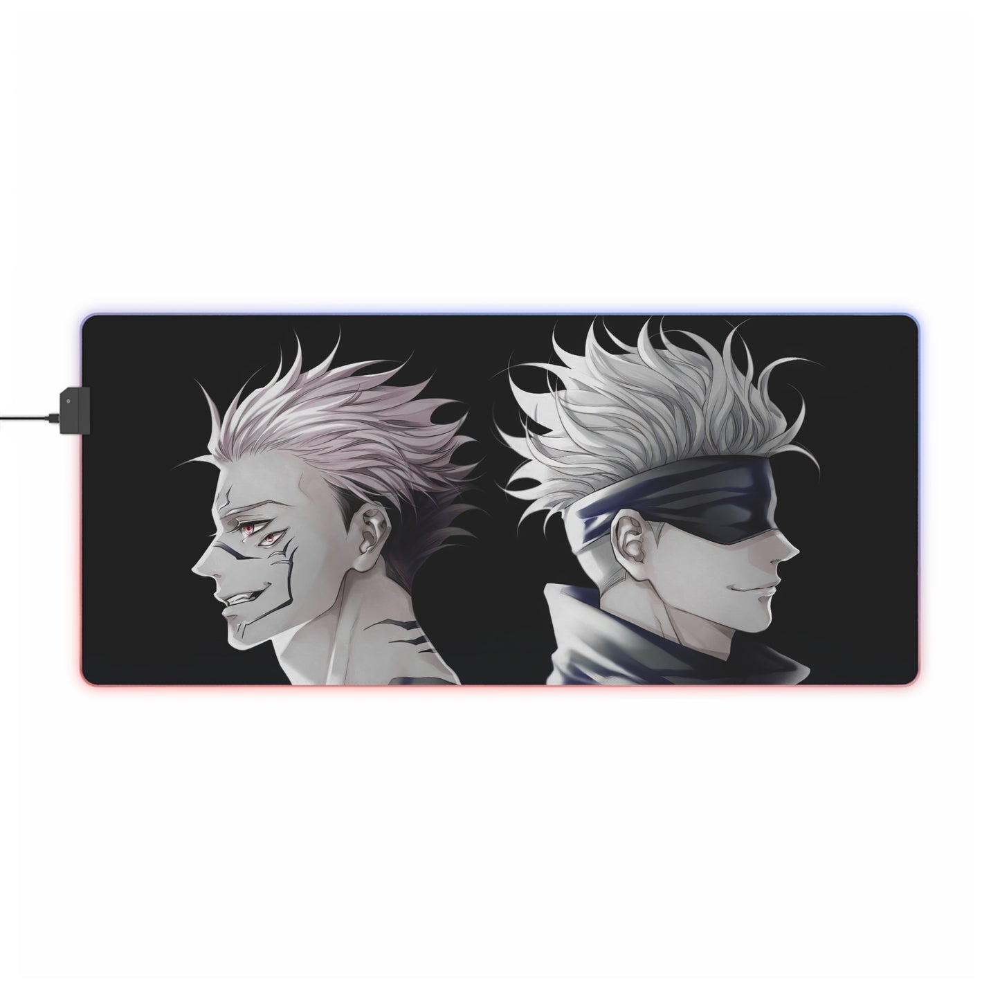 LED Gaming Mouse Pad — Dual Anime Villain & Hero RGB Desk Mat